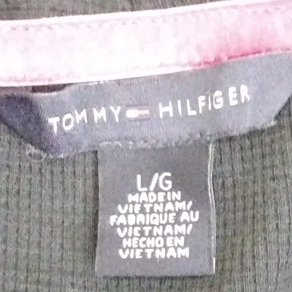 Tommy Hilfiger size L/G black cowl collar long sleeve thermal top, shirt - Picture 5 of 6